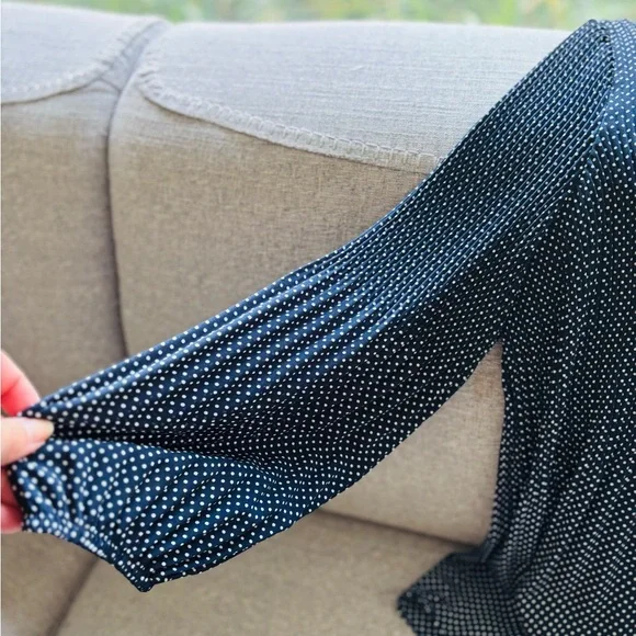 Adrianna Papell Black and White Polka Dot Blouse - Picture 5 of 6